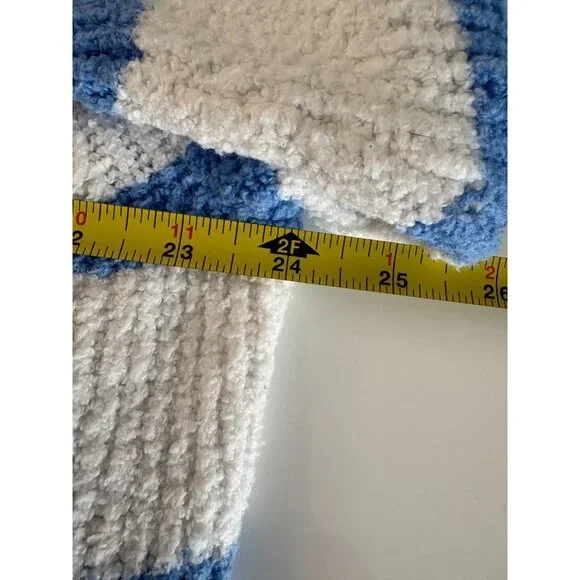 Talbots Size 2X White & Blue Striped 1/4 Zip Mock T Pullover Sweater - Picture 10 of 12